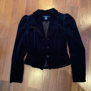 Rugby Ralph Lauren Black Velvet Blazer, Size 2